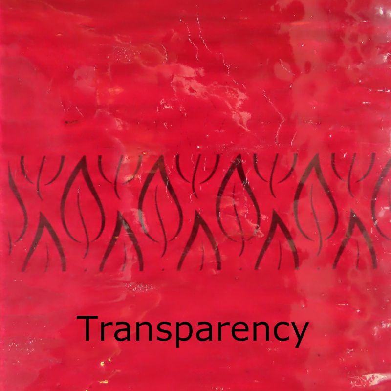 Plaque de Verre Rouge Cramoisi Profond Ondulé