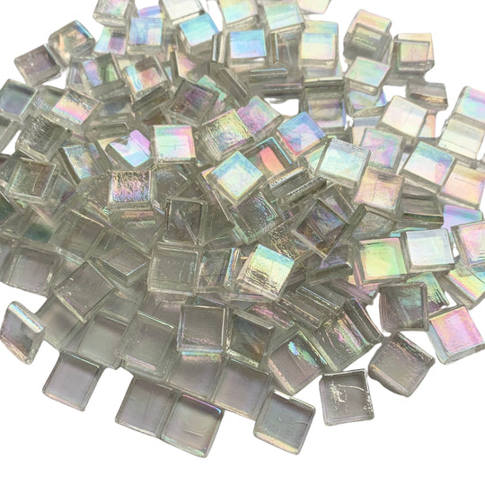 Pâtes De Verre Transparent 10mm Blanc Perlé