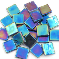 Pâte De Verre Cristal Ondulé Irisé 20mm Bleu Foncé