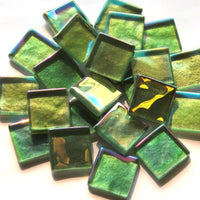 Pâte De Verre Cristal Ondulé Irisé 20mm Basilic