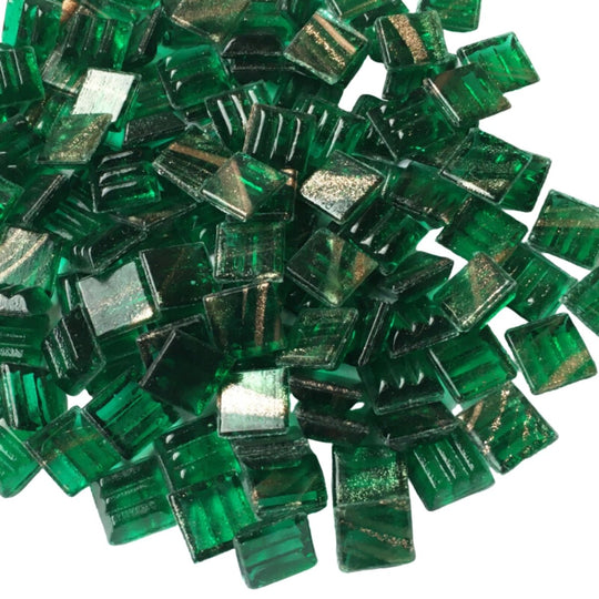 Pâtes De Verre Veiné D'or 10mm  Forêt