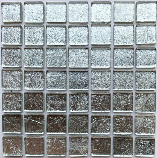 Glasmosaik Spiegel 20mm  Silber