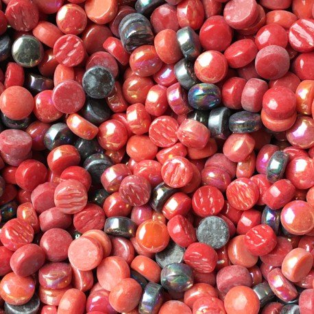 Cabochons 12mm Mix  Rouge
