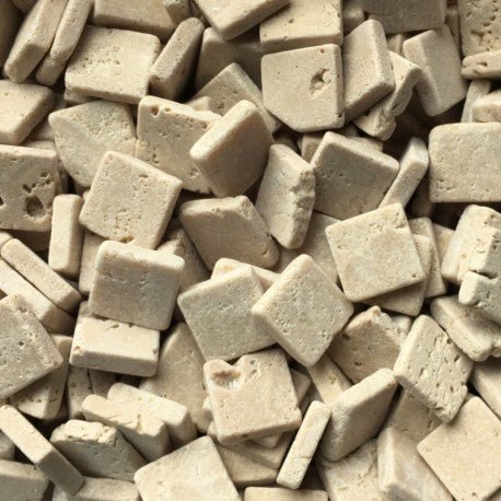 Verre Mosaique - glass mosaic -Glasmosaik-glasmozaïek-Marmer 15mm Travertin Noce - mosaicshop