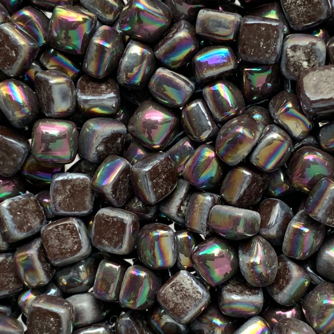 Verre Mosaique - glass mosaic -Glasmosaik-glasmozaïek-Micro Glasmozaiek 4,8mm Parelmoer Donkere Chocolade - mosaicshop