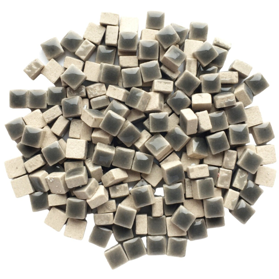 Verre Mosaique - glass mosaic -Glasmosaik-glasmozaïek-Micro Keramiek 5mm Grijs - mosaicshop