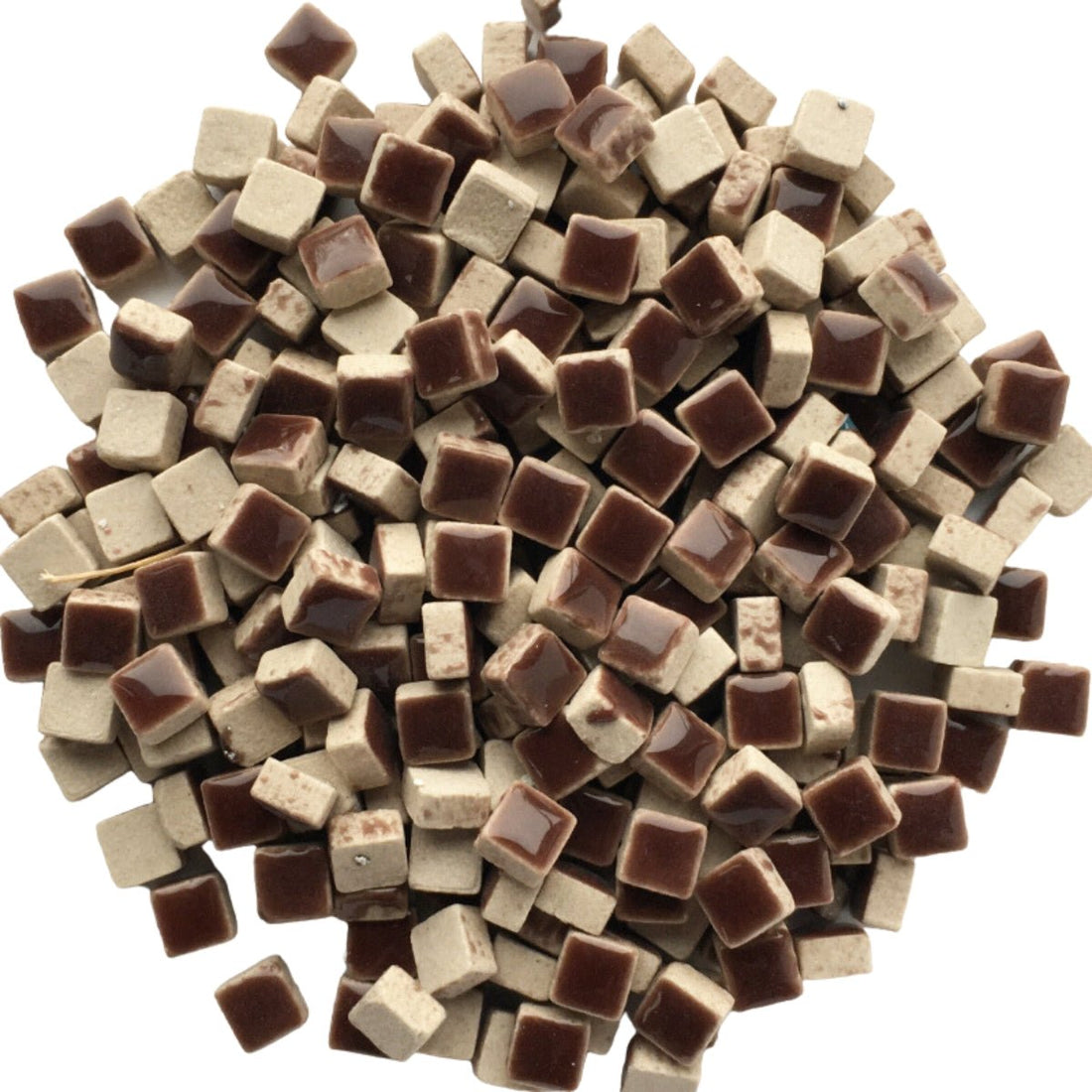 Verre Mosaique - glass mosaic -Glasmosaik-glasmozaïek-Micro Keramiek 5mm Omber - mosaicshop