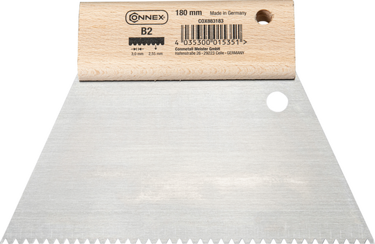 Connex – Zubová stěrka na lepidlo – 180 mm – B2 2,9 × 2,7 mm