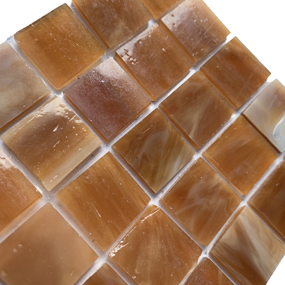 Glasmosaik Tiffany-Glas 20mm  Buttertoffee