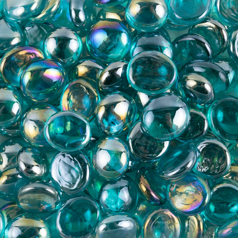 Glasnuggets 16-20mm Diamantcyan