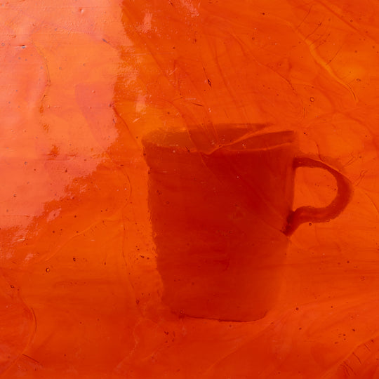 Glasplatta Orange Randig