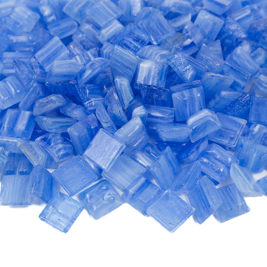 Gold Veined Glass Mosaic 10mm  Jewel Blue