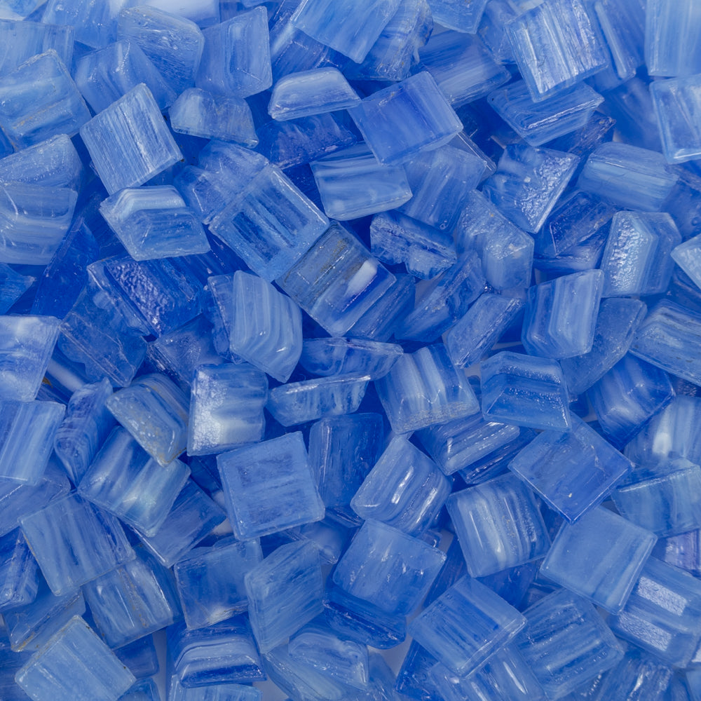 Mozaika szklana ze złotymi żyłkami 10mm Niebieskim