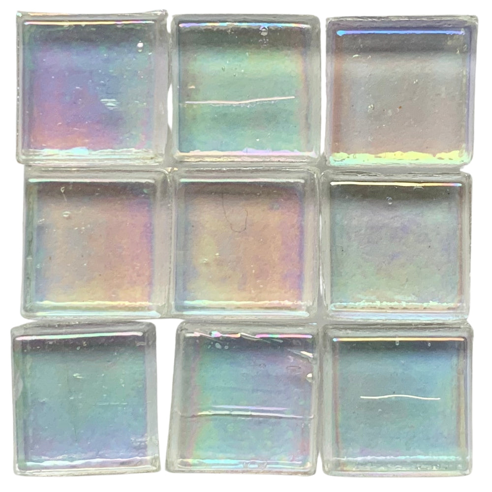 Pâtes De Verre Transparent 10mm Blanc Perlé