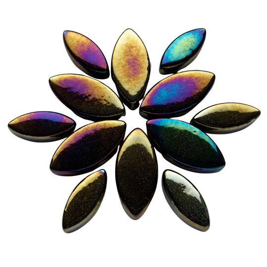 Ottoman Płatki Kwiatów Perłowo biały czarne