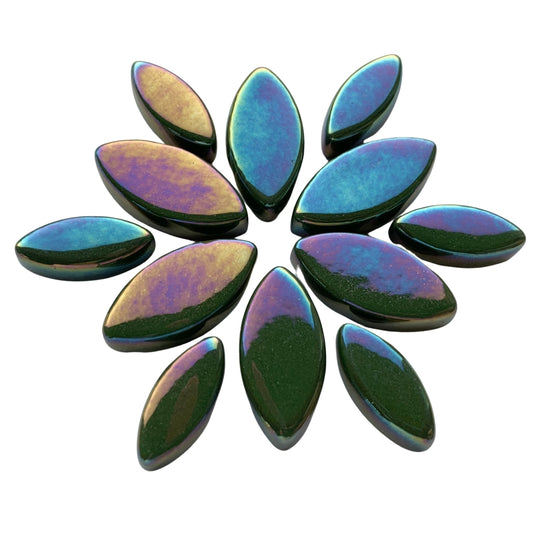 Ottoman Płatki Kwiatów Perłowo ciemnozielona