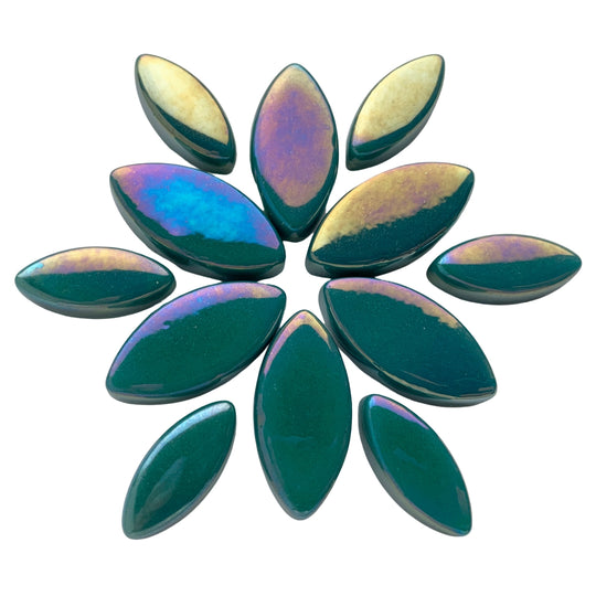 Ottoman Płatki Kwiatów Perłowo  ciemnoniebieski