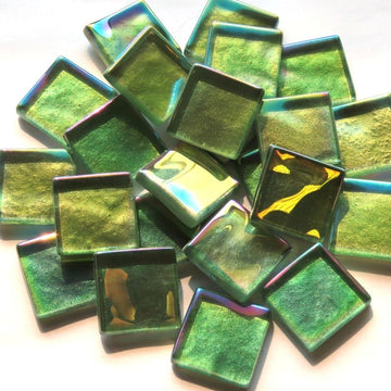 Pâte De Verre Cristal Ondulé Irisé 20mm Basilic