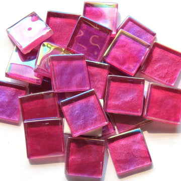 Pâte De Verre Cristal Ondulé Irisé 20mm Fuchsia