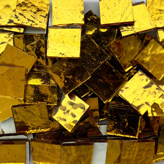 Lusterko 20mm Fale Złoto