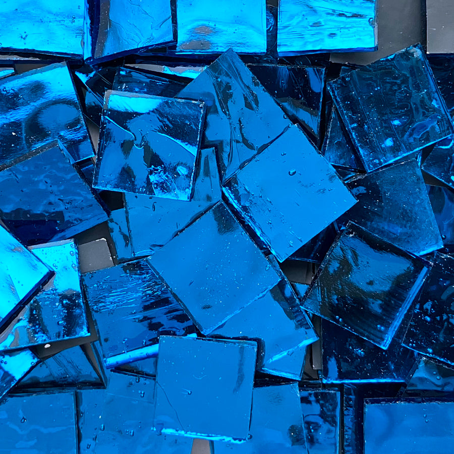 Spiegel 20mm  Pfauenblau Gewellt