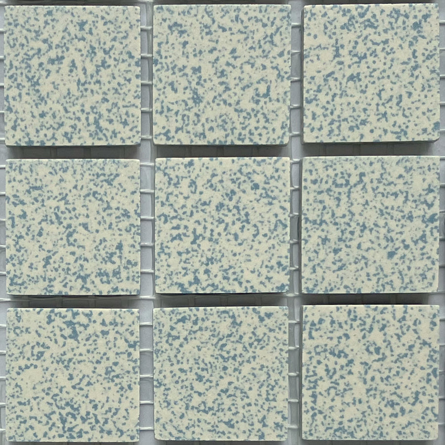 Winckelmans Bleu 208 Mouchetés – matt 20x20 mm mosaic tiles on mesh