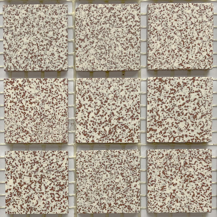 Winckelmans Rouge 210 Mouchetés – carreaux de mosaïque mats de 20x20 mm sur filet