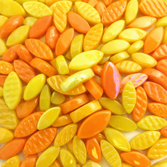 Ottoman Bloemblaadjes Geel Mix