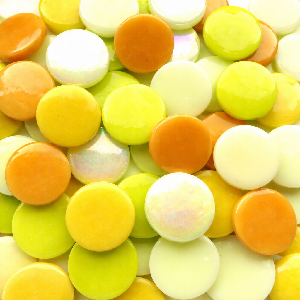 Glas-Pastillen 18mm Gelbmix