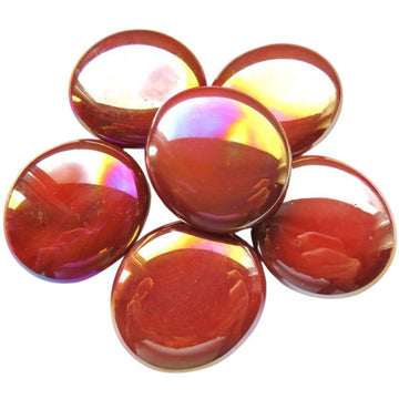 Billes de Verre XL 30-36mm Rouge Irisée