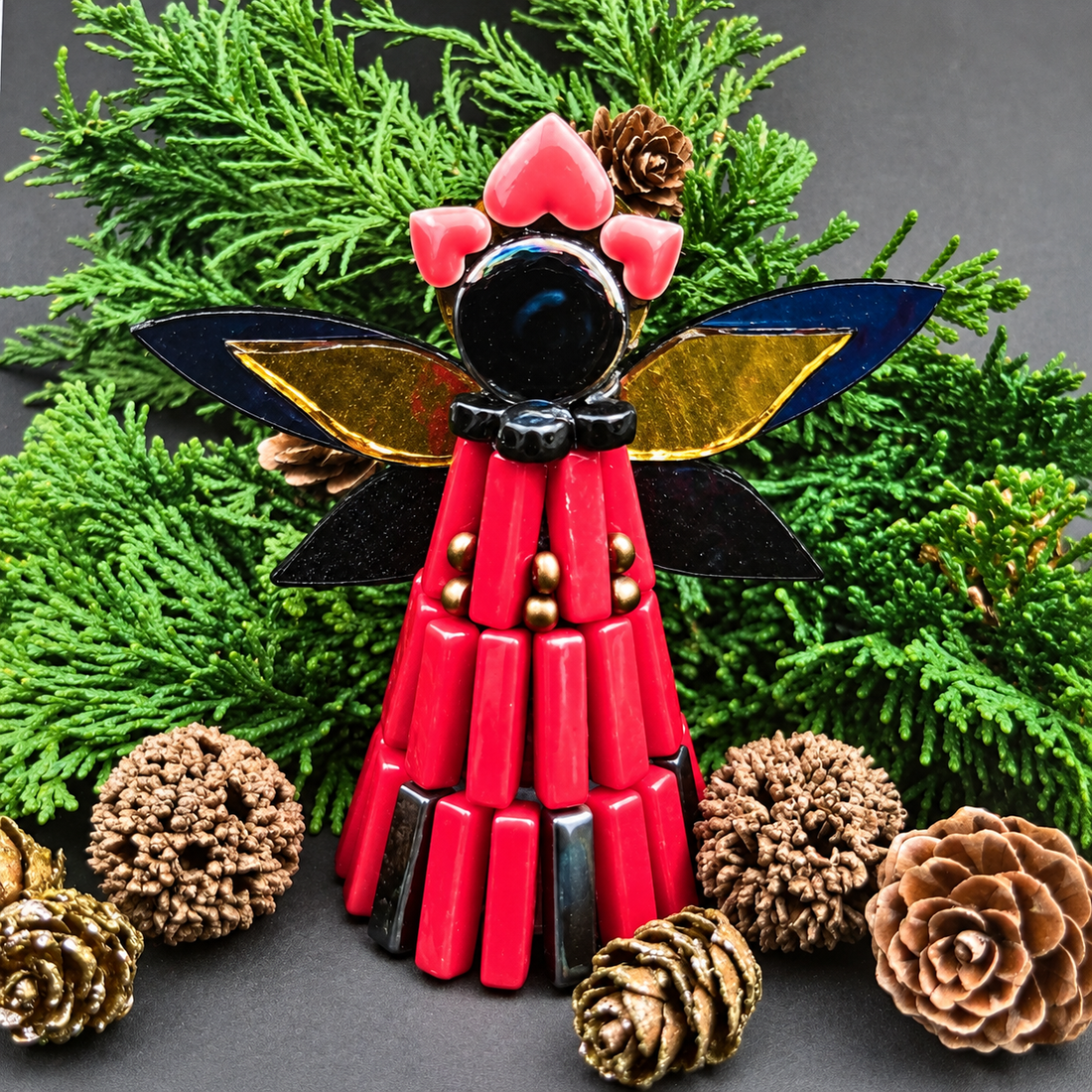 Ange de Noël Rouge (3 pièces)