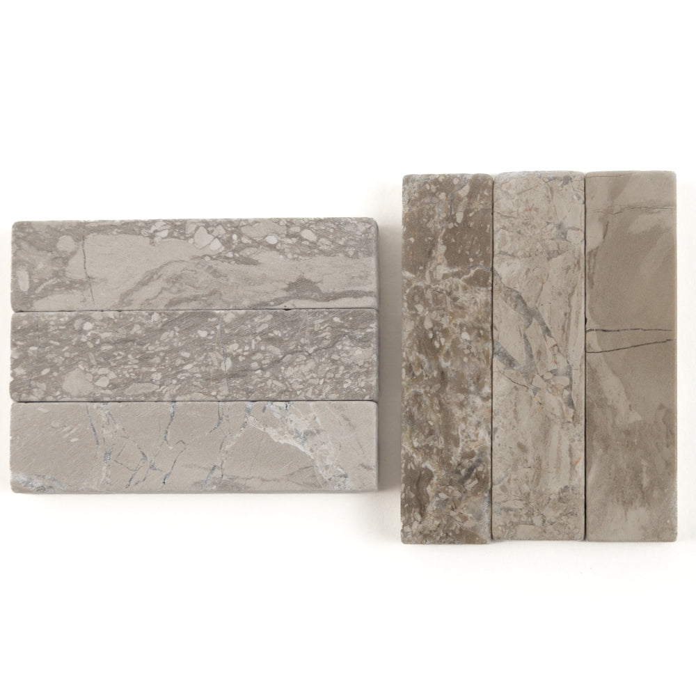 Baguettes en marbre à veinage bois gris