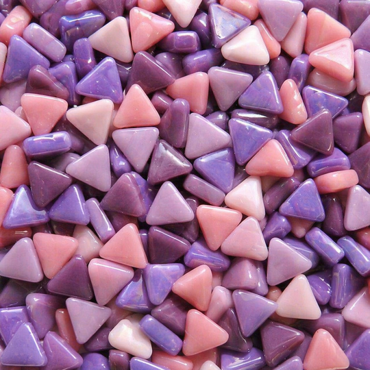 Mini Glass Mosaic Triangle Purple Mix