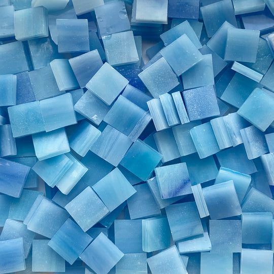 Tiffany Glacier -lasimosaiikki 15mm – Karibiansininen