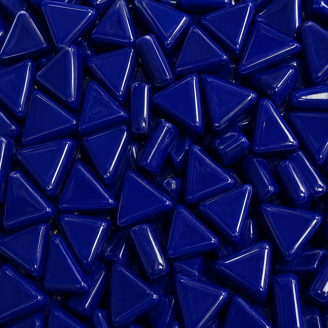 Mini Glass Mosaic Triangle Royal Blue