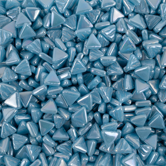 Mini Glass Mosaic Triangle Iridescent Blue Lake