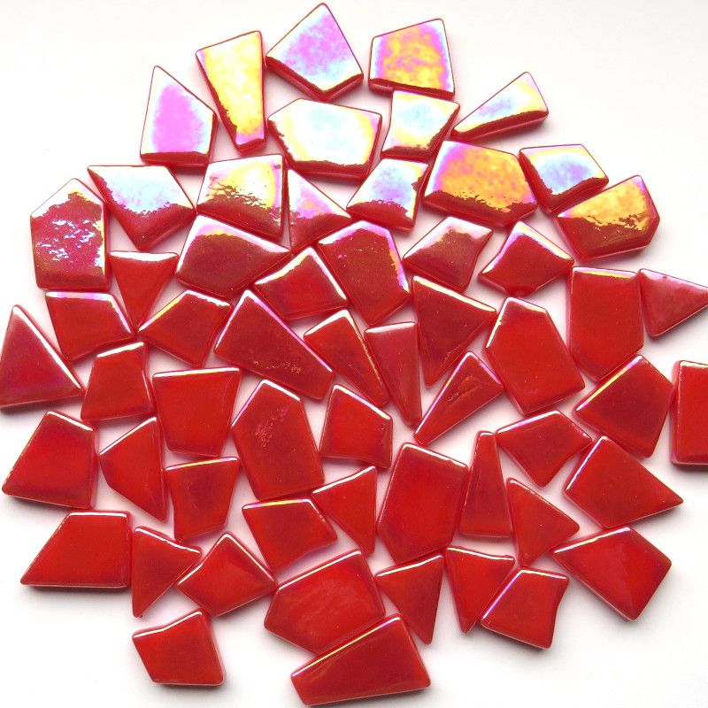 Ottoman Puzzles Iridescent Orange Red
