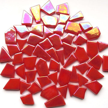 Ottoman Puzzles Iridescent Orange Red