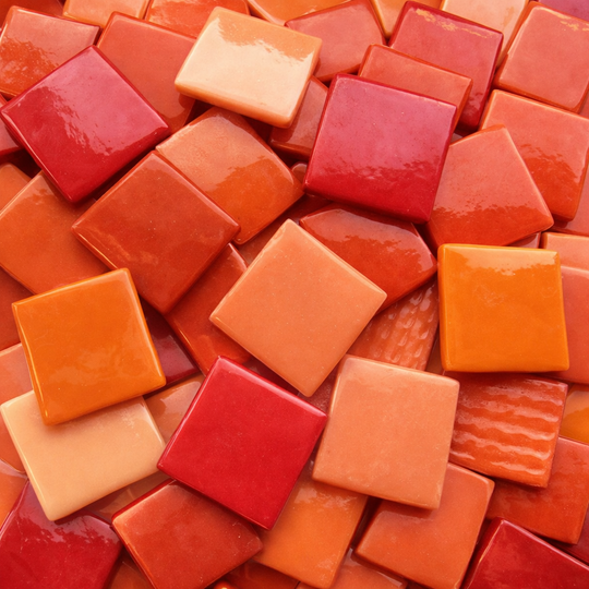 Pâte de Verre 25mm Orange Mix