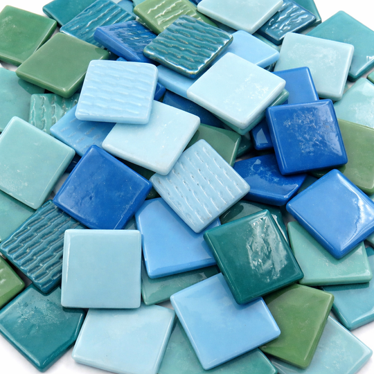 Pâte de Verre 25mm Turquoise Mix