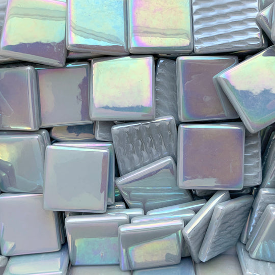 Pâte de Verre perłowa 25 mm Szary