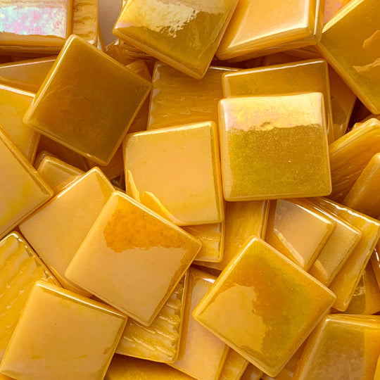 Pâte de Verre perłowa 25 mm  Ciepły żółty