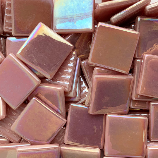 Pâte de Verre perłowa 25 mm Ciemnoróżowy