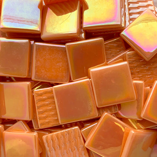 Pâte de Verre perłowa 25 mm opalowy pomaranczowy