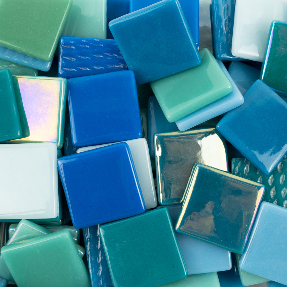 Packshot Pâte de Verre – turquoise - 25mm x 25mm