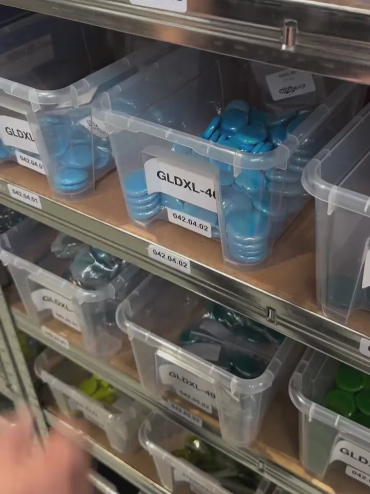 Krople szklane XL 30-36mm Opałowy turkus