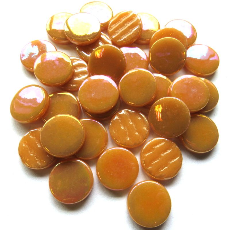 Okrągła płytka szklana perłowa 18mm Blush
