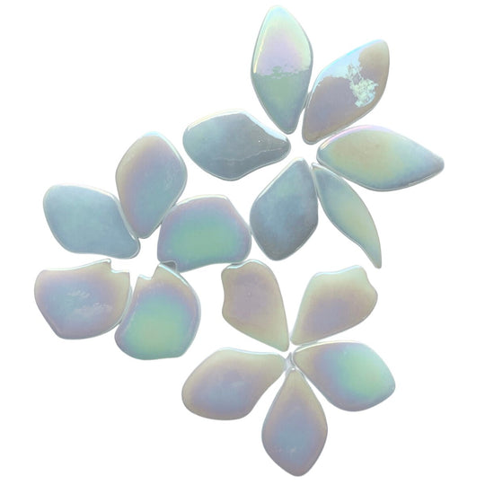 Bloemblaadjes Glas Parelmoer Wit