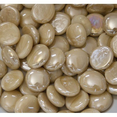 Krople szklane 16-20mm Krem opalowy