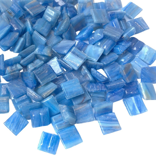 Glasmozaiek met Goud Dooradert 10mm Blauw Lint